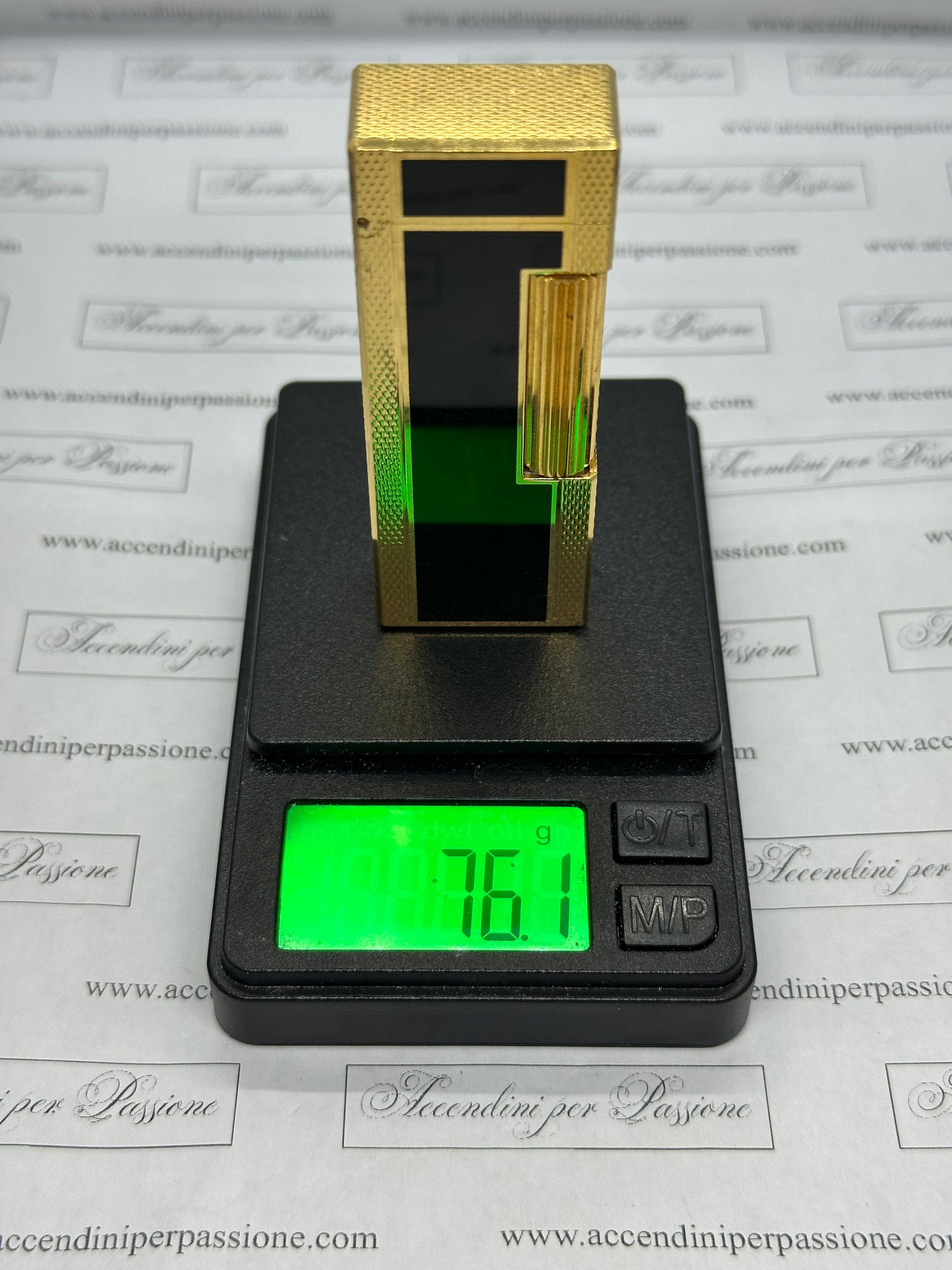 Dunhill Rollagas – Placcato Oro & Lacca di Cina Nera "Guilloché"