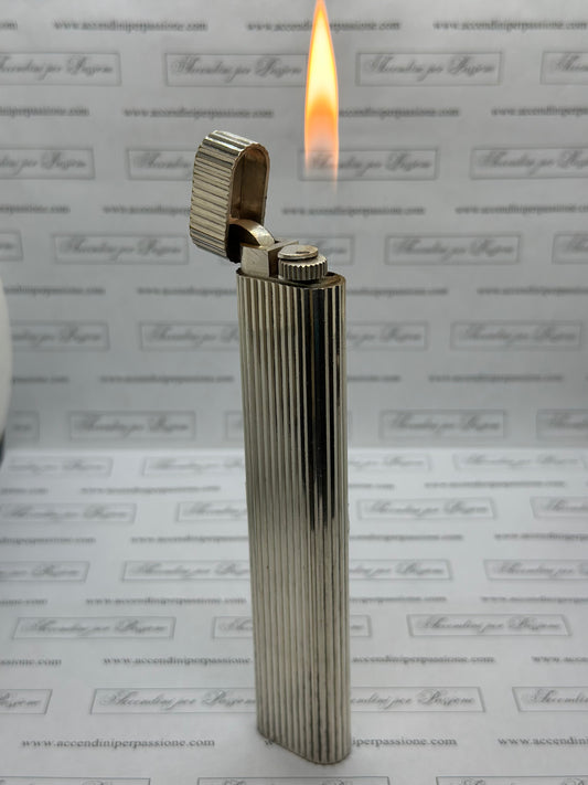 Cartier Les Must Ovale da Tavolo - Placcato Argento "Vertical Lines"