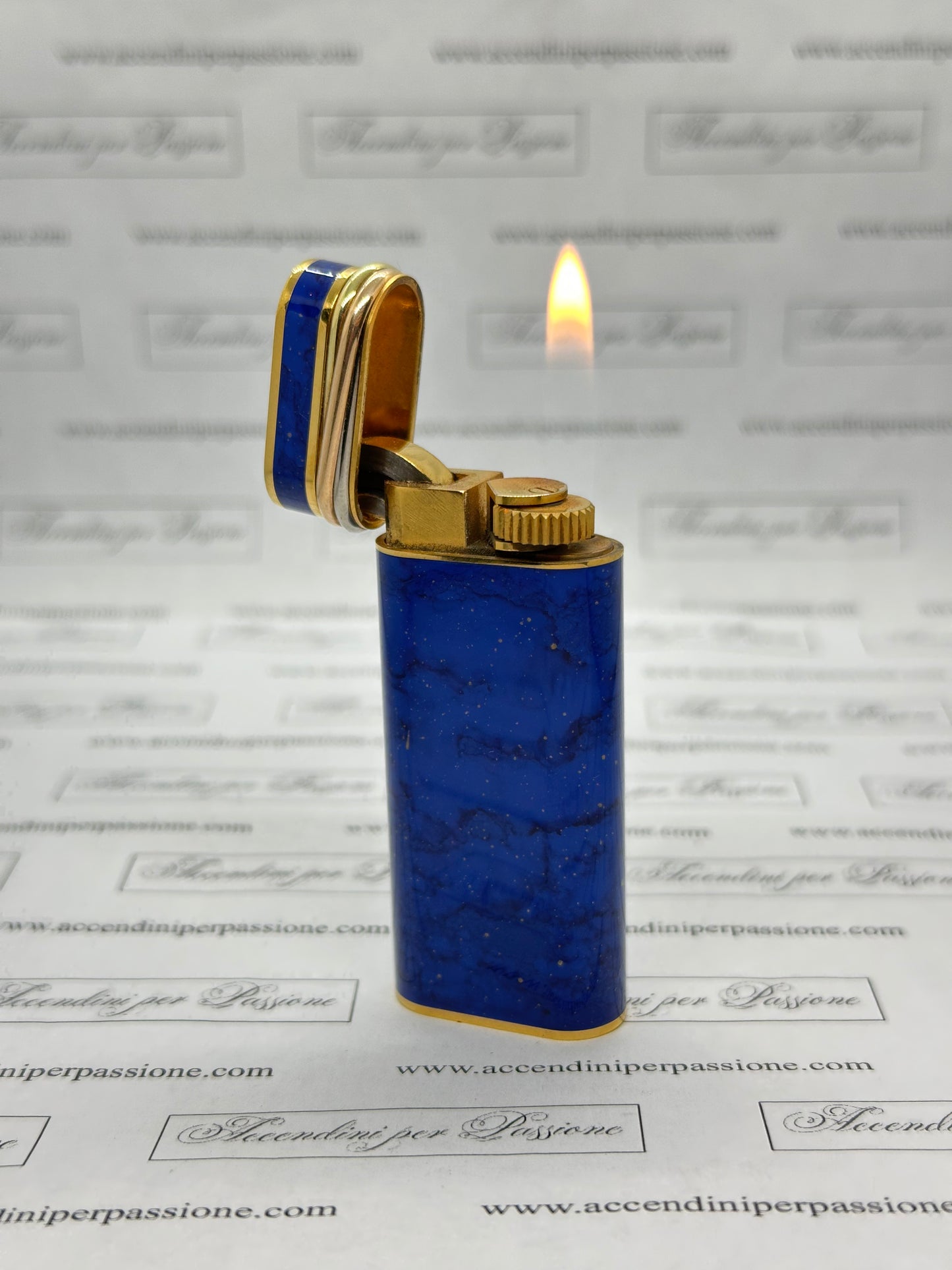 Cartier Les Must Ovale - Placcato Oro & Lacca di Cina "Lapislazzuli"