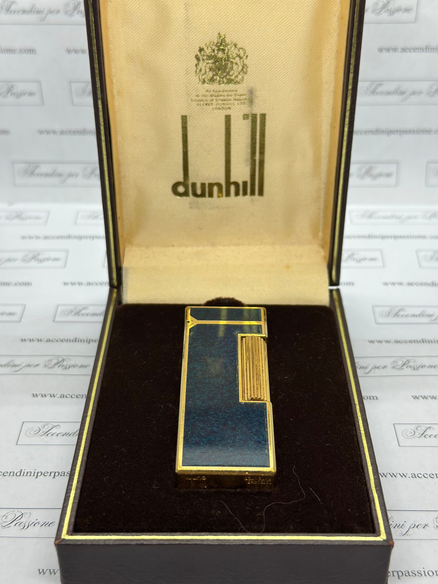 Dunhill Rollagas – Placcato Oro & Lacca di Cina “Deep Blue”