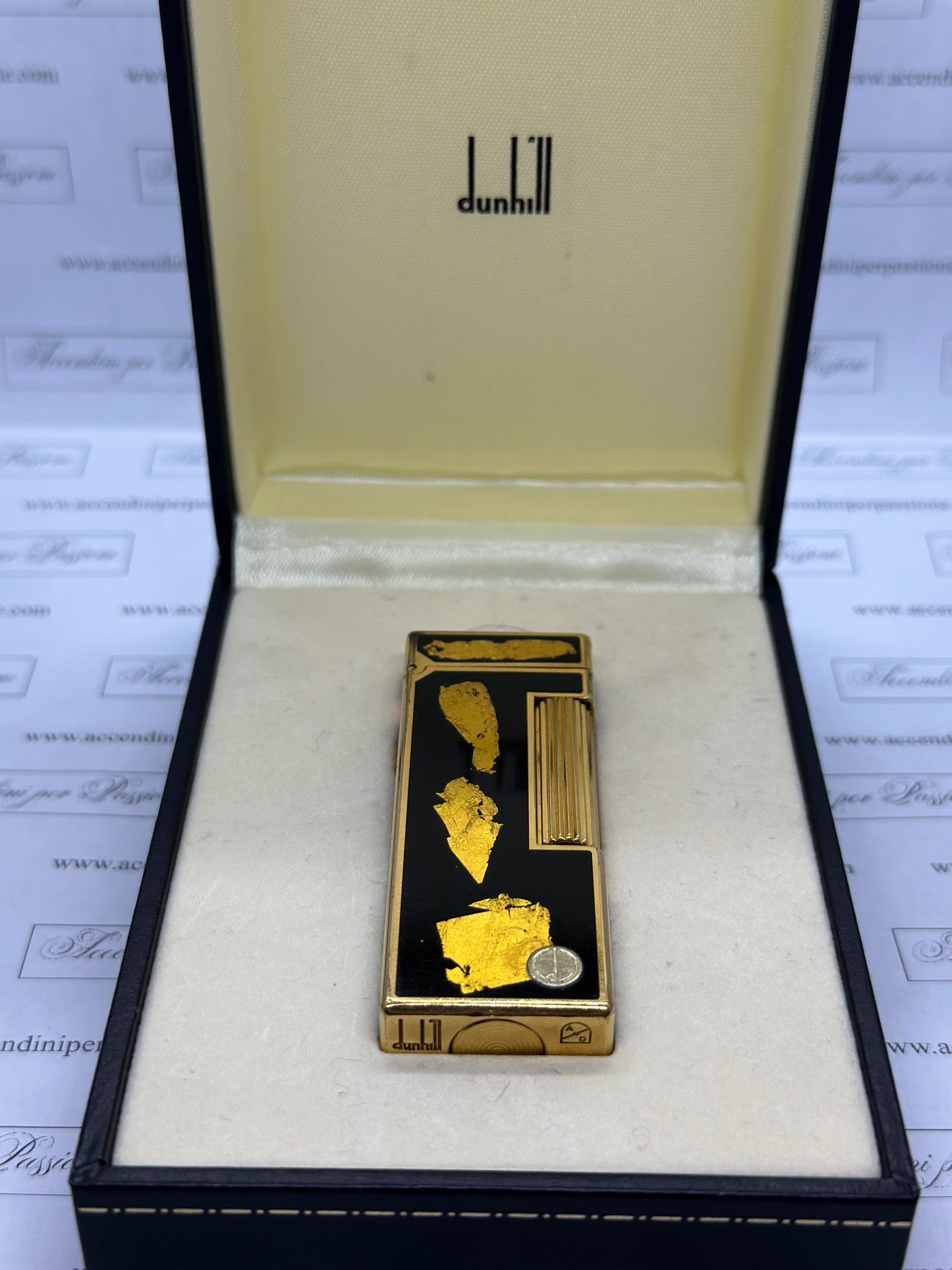 Dunhill Rollagas – Placcato Oro & Lacca di Cina “Foglia Oro"