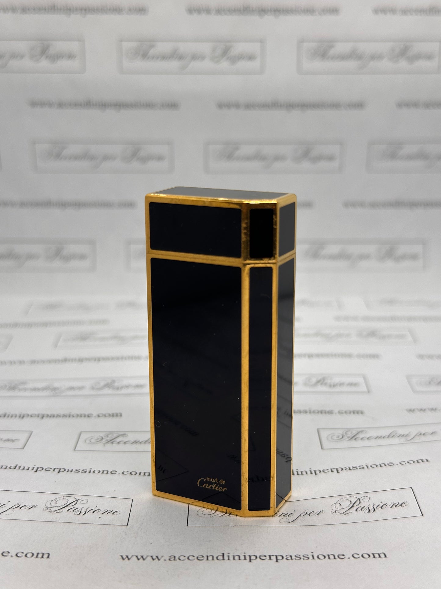 Cartier Les Must "5 Facce" - Placcato Oro & Lacca di Cina Nera