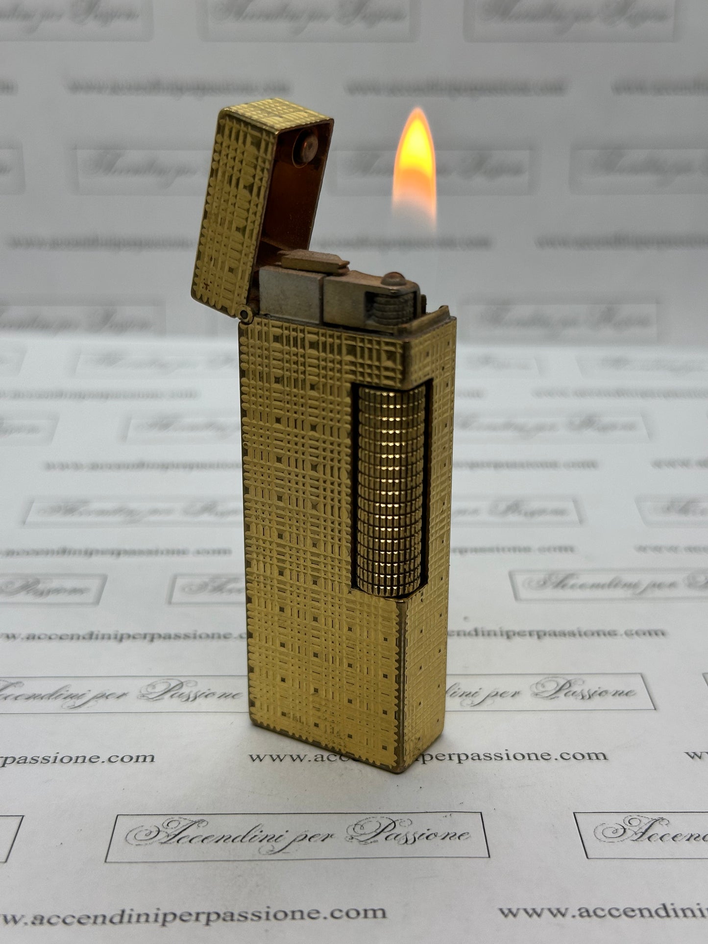 Dunhill Rollagas – Placcato Oro "Chessboard"