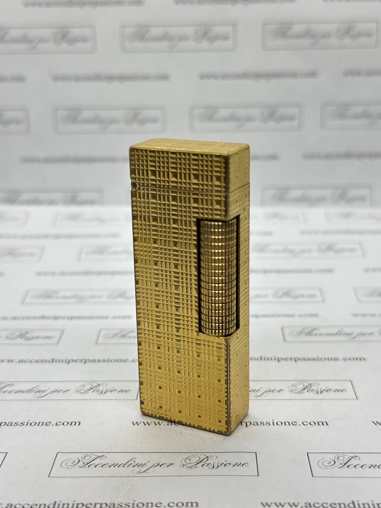 Dunhill Rollagas – Placcato Oro "Chessboard"