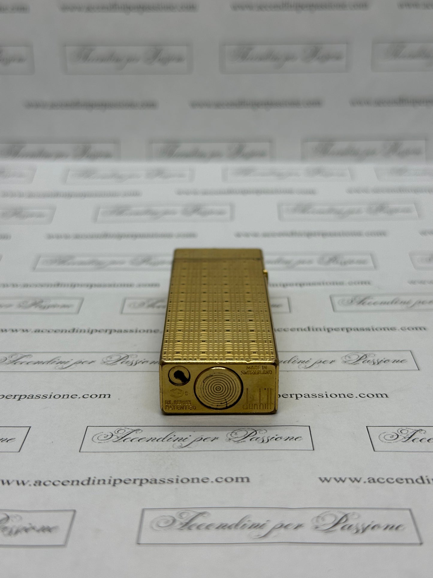Dunhill Rollagas – Placcato Oro "Chessboard"
