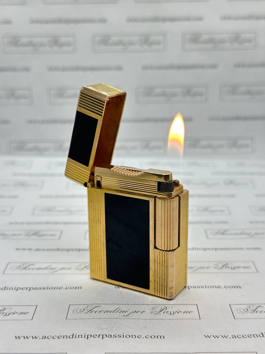 S.T. Dupont Linea 1 small – Placcato Oro & Lacca di Cina Nera "Chinese Ideograms"