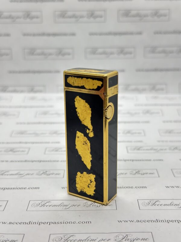 DUNHILL Rollagas - Placcato Oro & Lacca di Cina Nera "Foglia Oro" - immagine 4